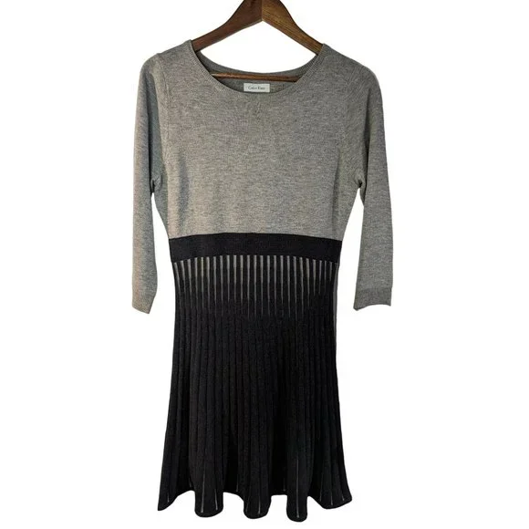 calvin klein grey sweater dress Dress Sweater By Calvin Klein In Grey, Size: Xs